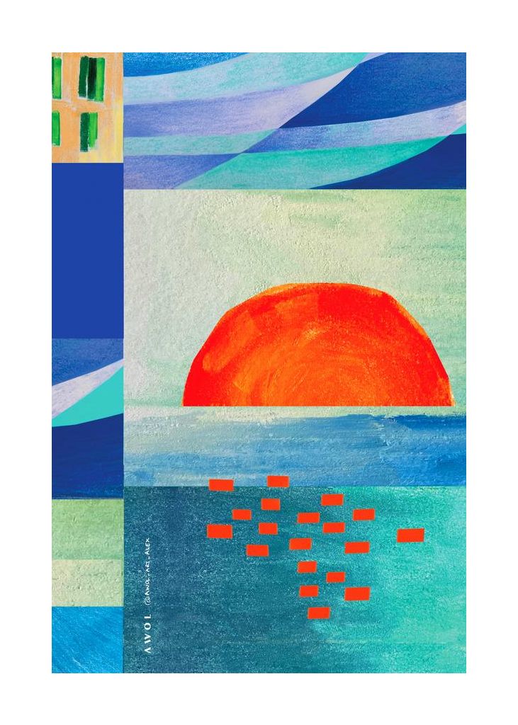 Colourful Mediterranean Sea With Sunrise Abstract Coastal Art