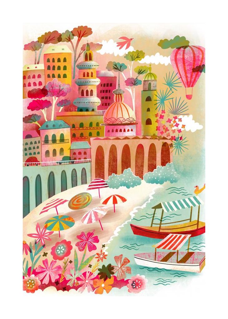 Amalfi Coast Summer View Hot Air Balloon