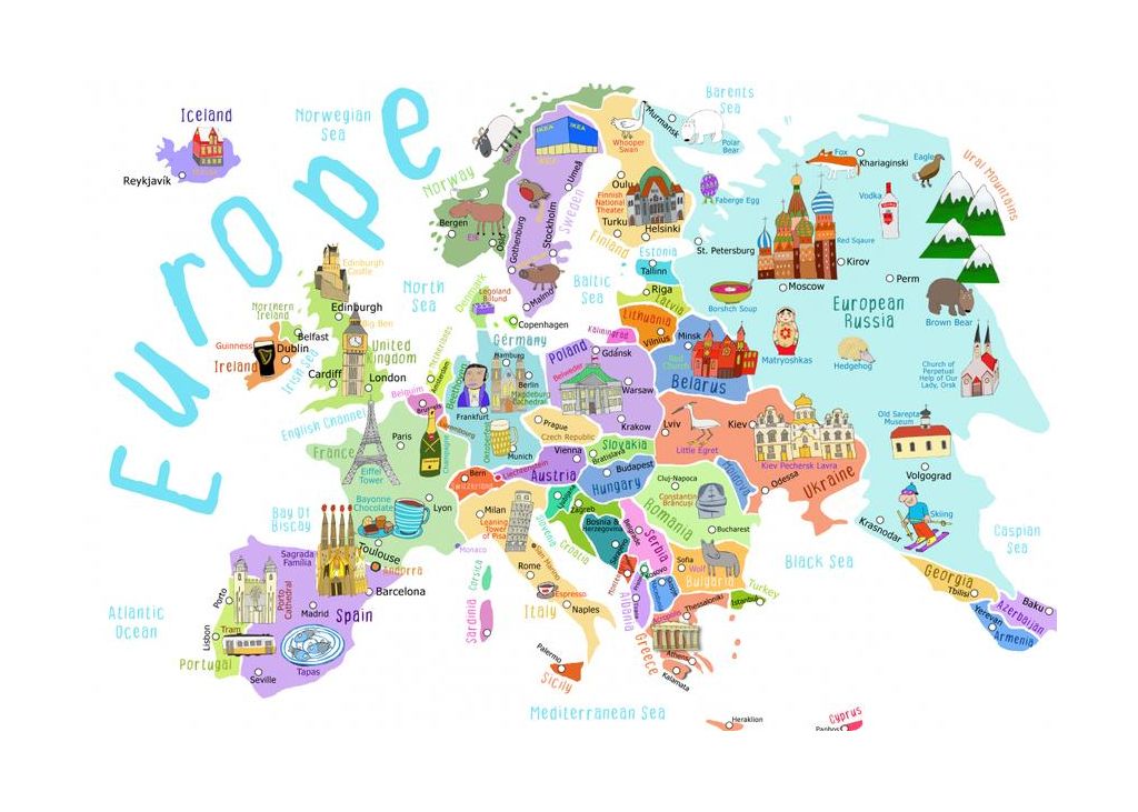 Illustrated Map Of Europe By Map Illustrator Carla Daly