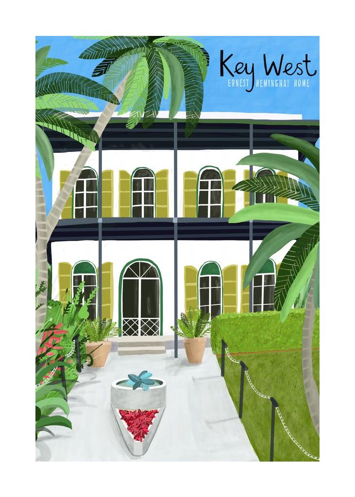 Ernest Hemingways Home Key West Hemingway Florida By Artist Carla Daly