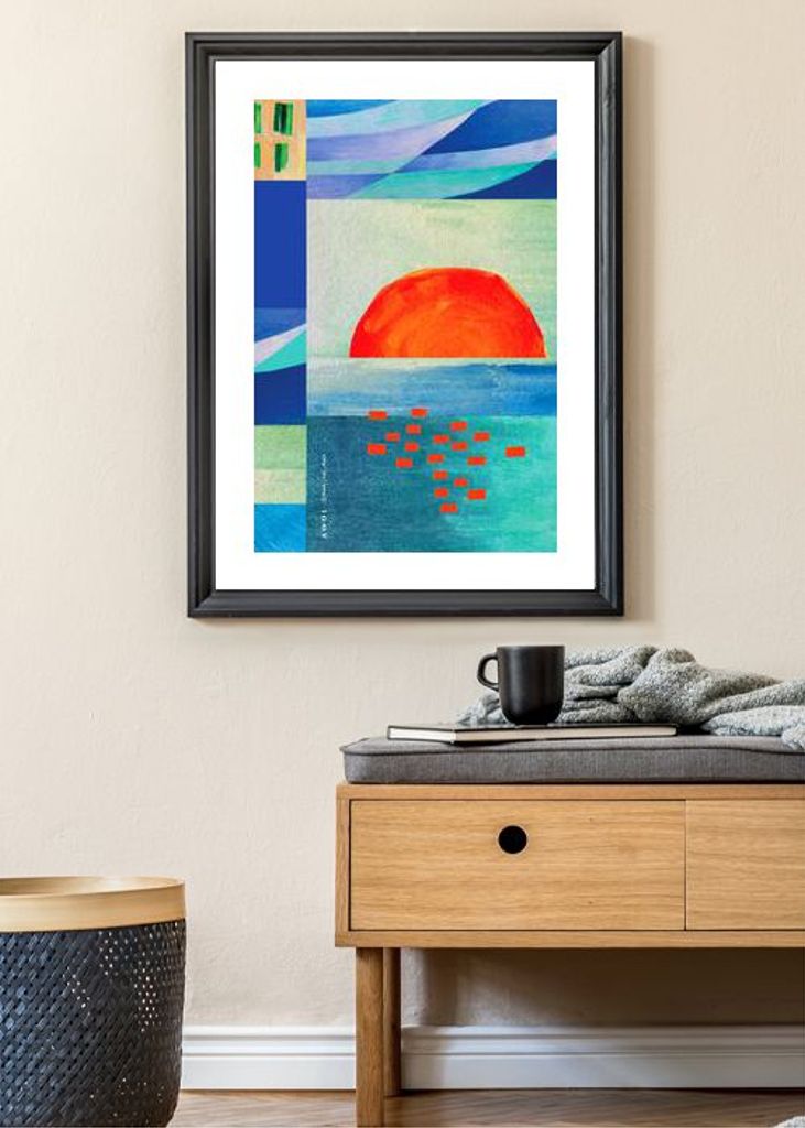 Colourful Mediterranean Sea With Sunrise Abstract Coastal Art