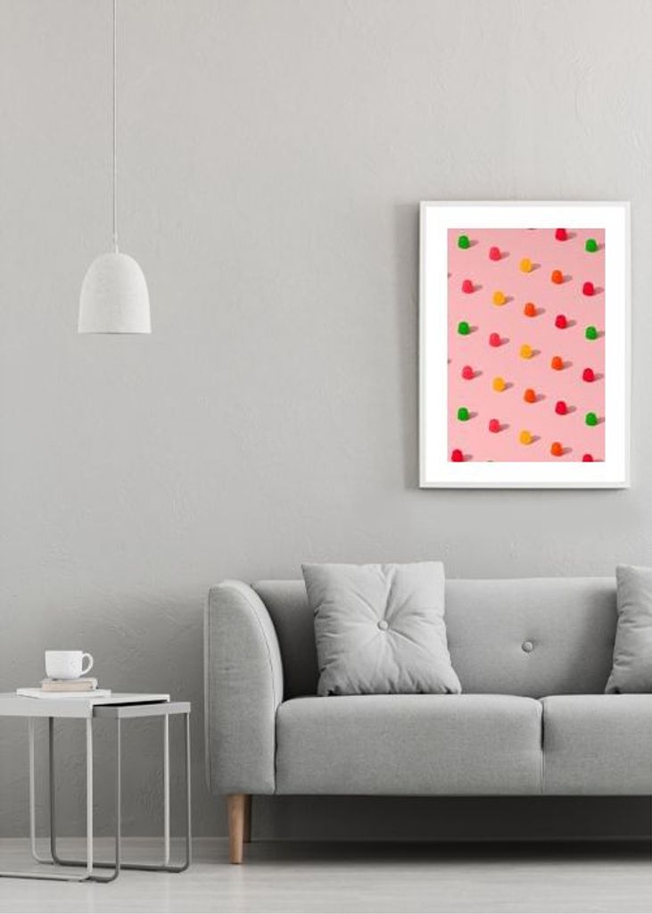 Dots Candy Gum Drops Repeating Pattern On Pink Background