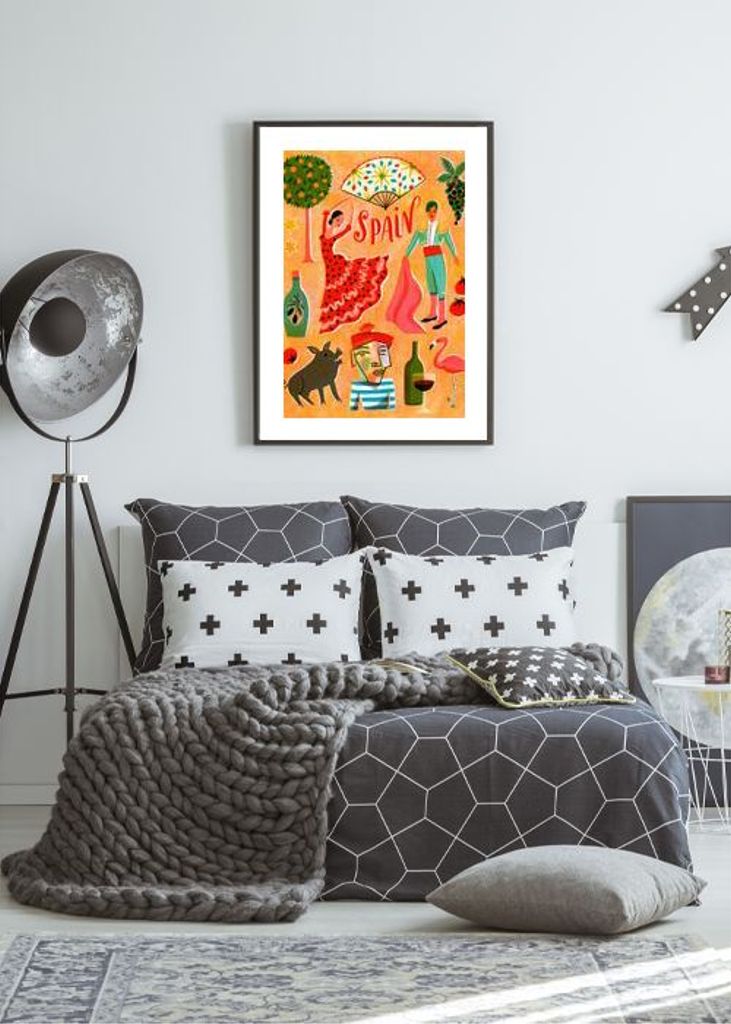 Screenprint Vintage Travel Spain