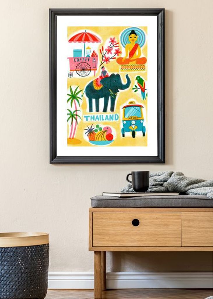 Screenprint Vintage Travel Thailand
