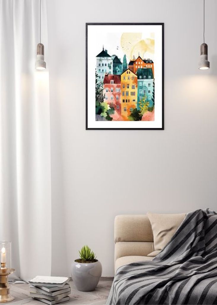 Warsaw Watercolor Digital Painting