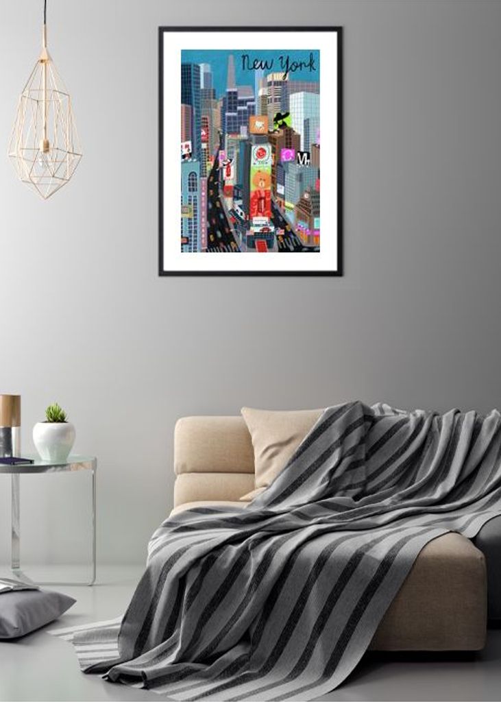 Times Square New York Illustration By Artist Carla Daly