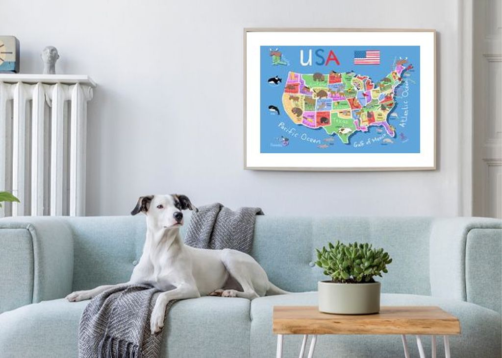 Illustrated Map Of United States Of America By Carla Daly