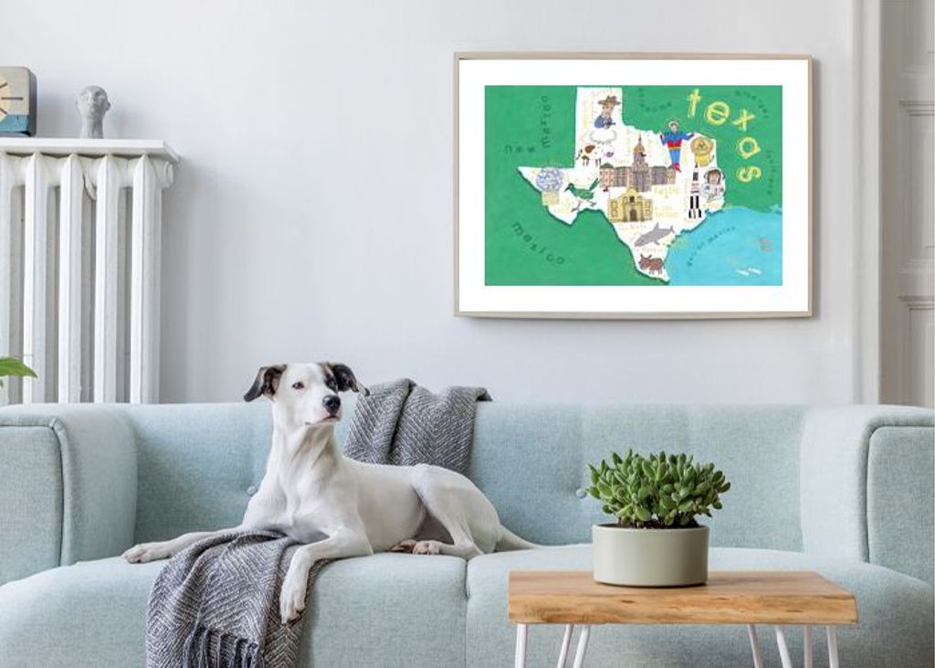Texas State Map Illustration By Map Artist Carla Daly