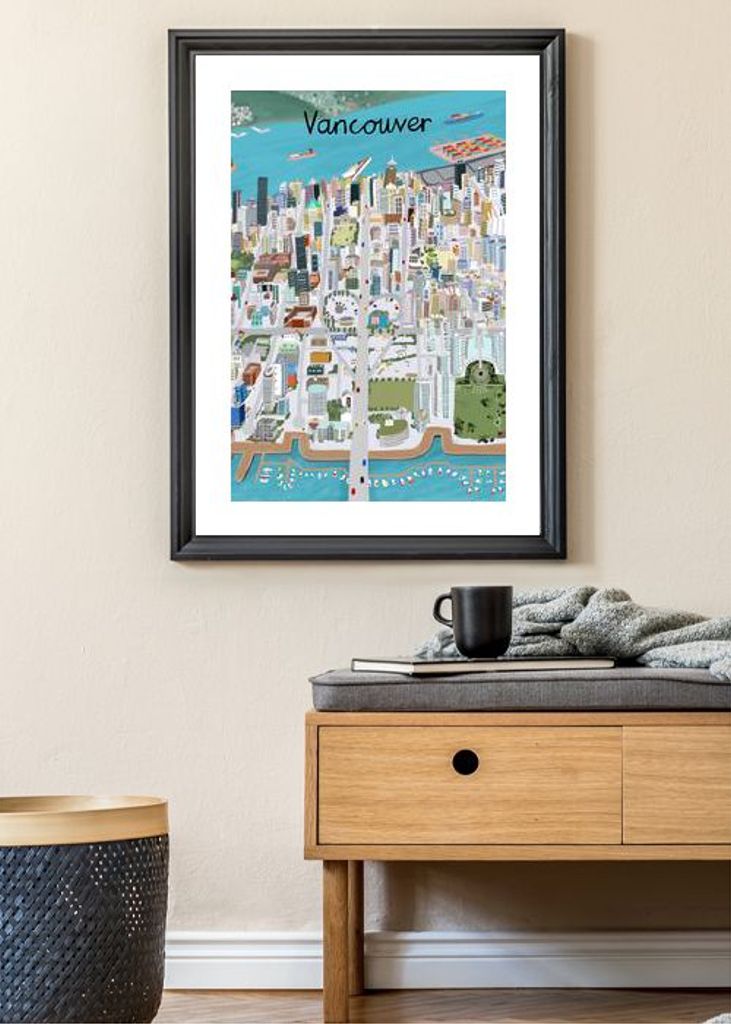 View Over Vancouver City By Artist Carla Daly