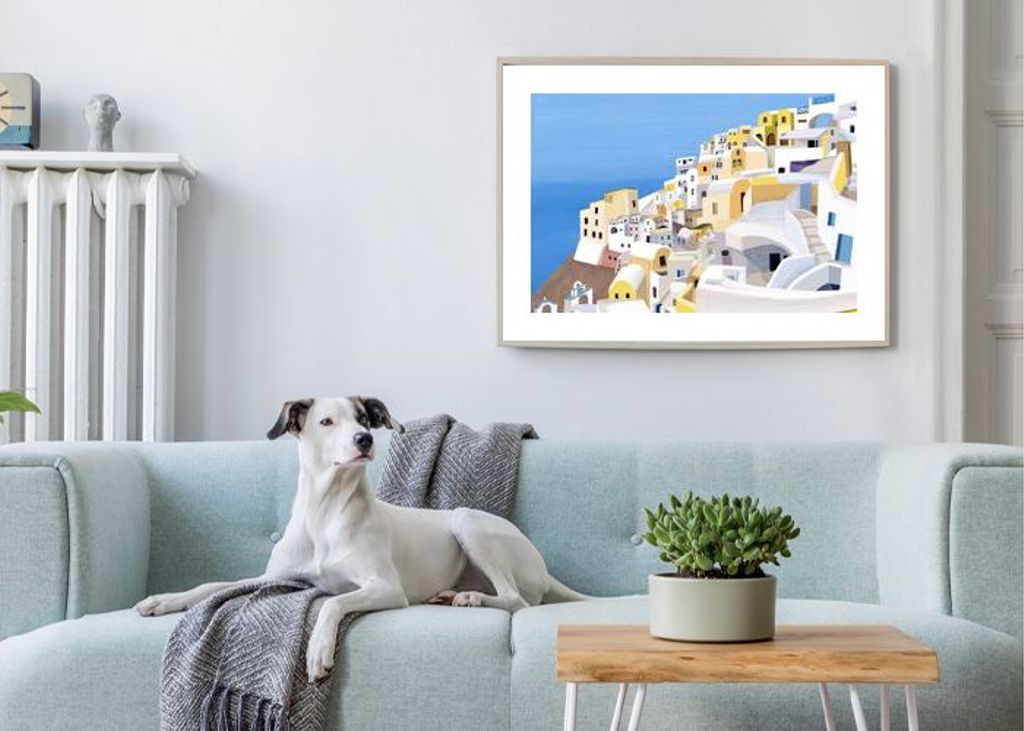 Santorini Greece Cliff View By Artist Carla Daly