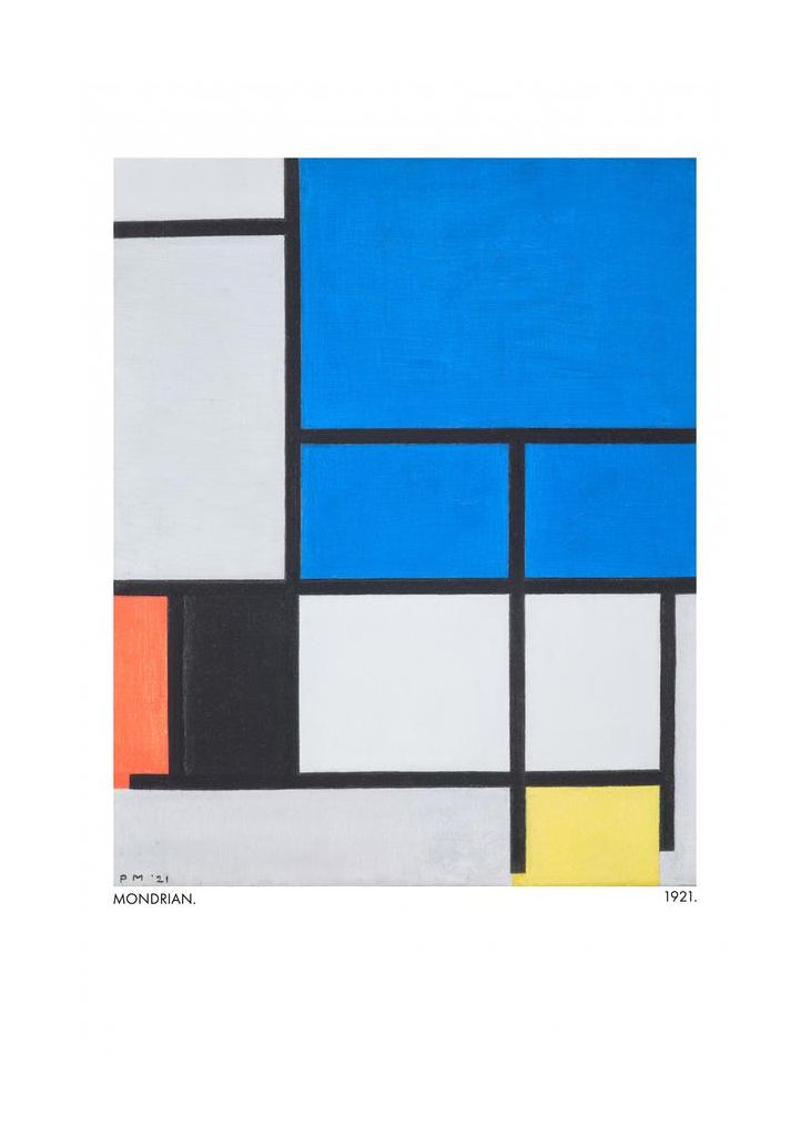 Composition With Large Blue Plane Red Black Yellow And Gray 1921
