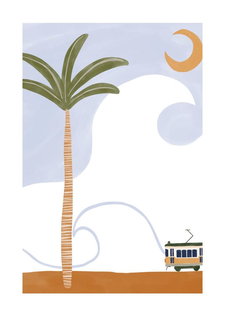 Little Tram On Beach