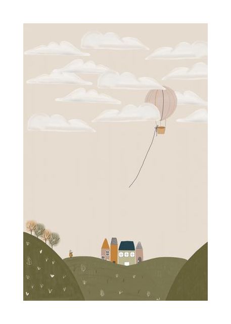 Pink Hot Air Balloon 24X36