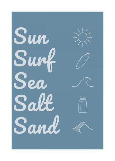 Sun Surf Sea Salt Sand Dark Blue
