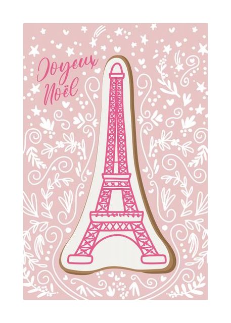 Eiffel Tower Iced Gingerbread Cookie