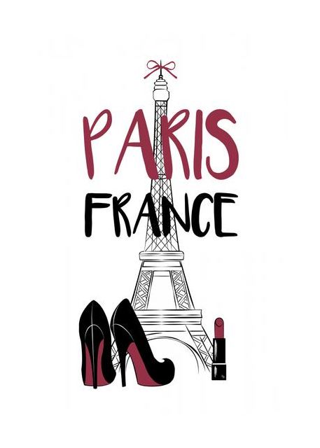 Eiffel Tower With Stylish High Heels And Lipstick