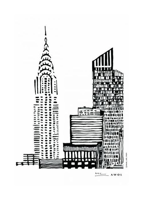 New York City Skyline With Skyscraper Buildings