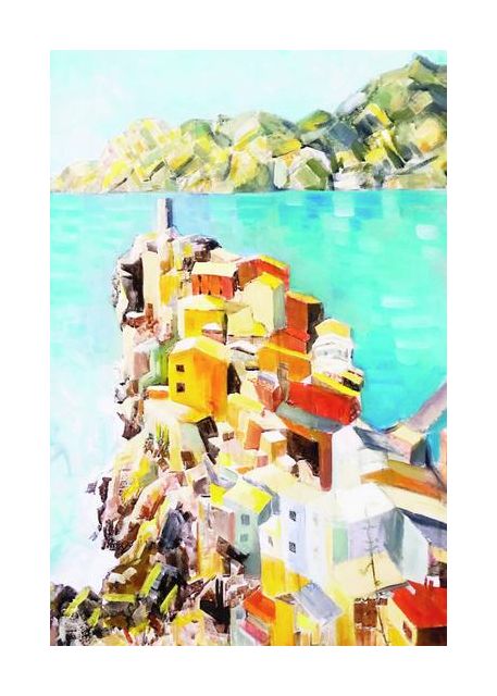 Colourful Town By The Mediterranean Sea Italy Wall Art
