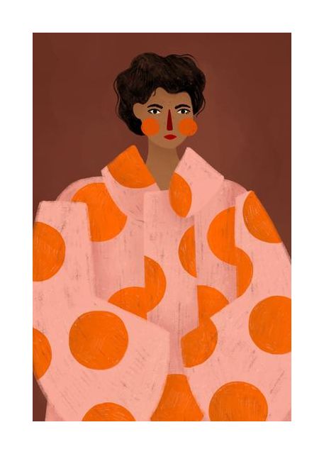 Woman With Orange Dots