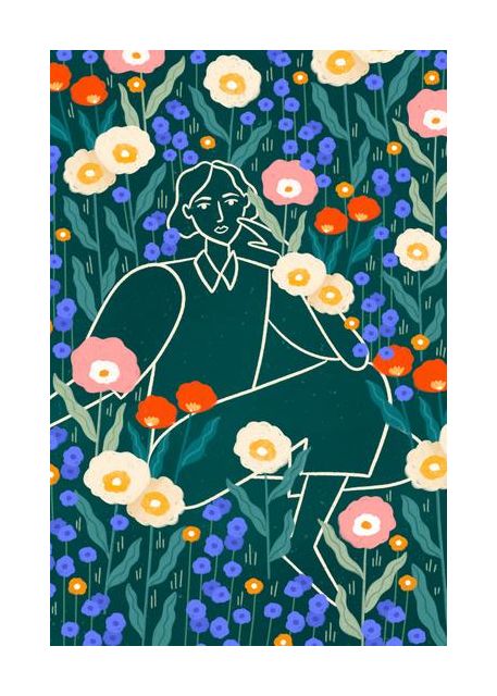 Line Lady With Florals