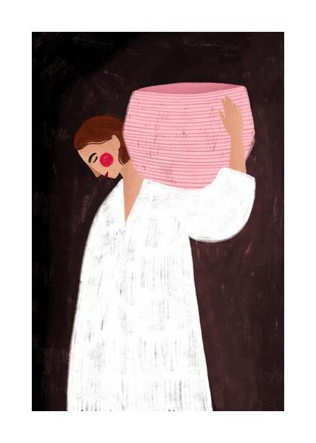 The Woman With The Pink Basket