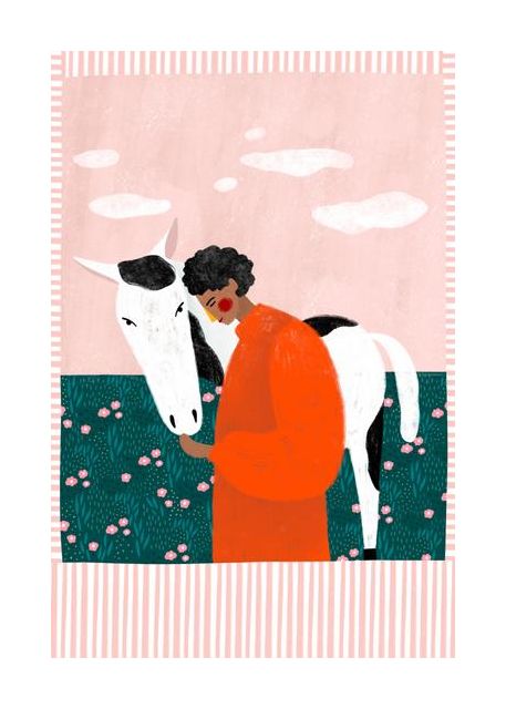 Vibrant Girl And Horse