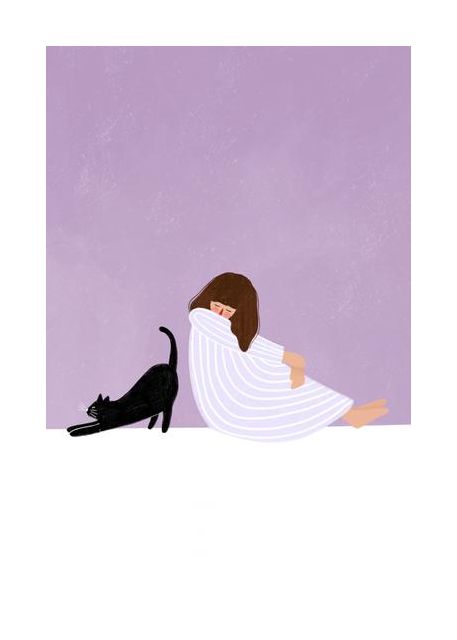 Girl And Cat