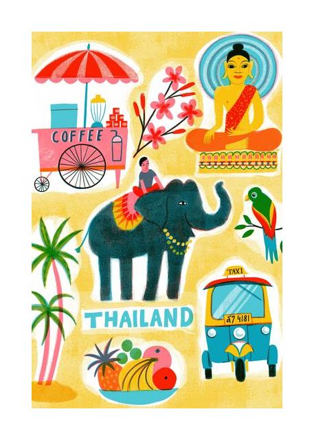 Screenprint Vintage Travel Thailand