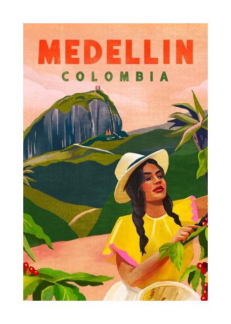 Medellin Colombia Travel Poster