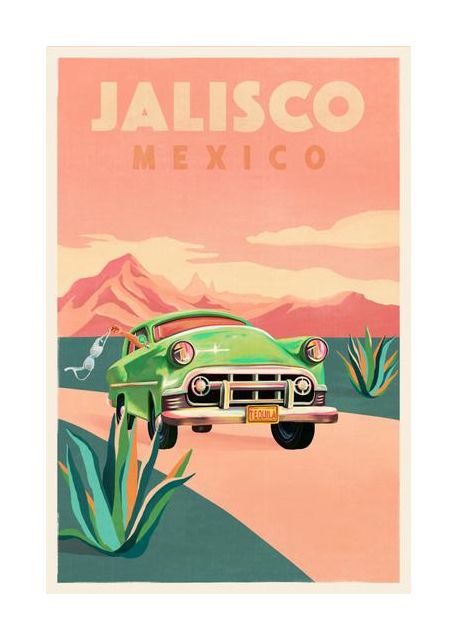 Jalisco Mexico Vintage Travel Poster